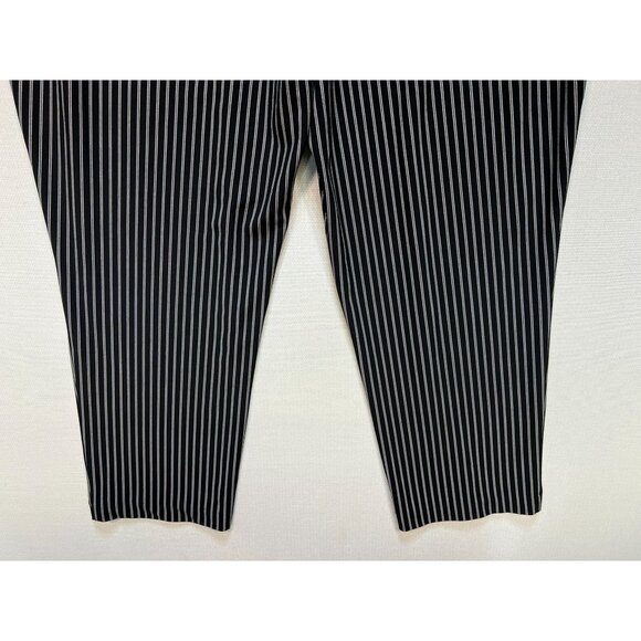 Hilary Radley Women's Tummy Control Pleated Pants Size XL Black White Stripe - Picture 10 of 11